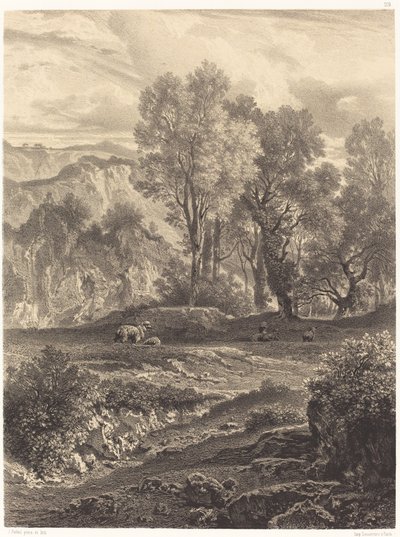 Landschap met Schapen door Jean Joseph François Bellel