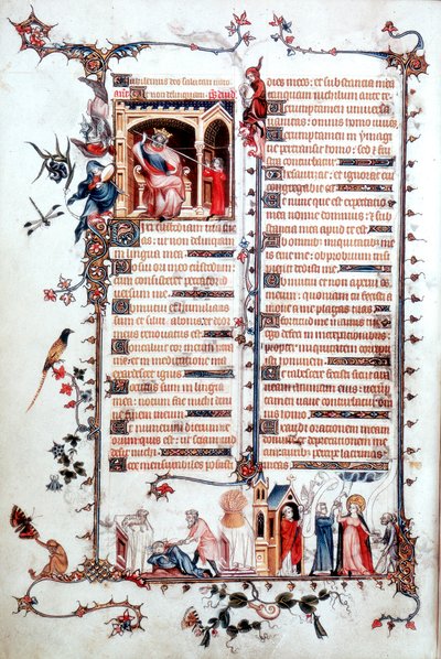 Pagina uit het Belleville Brevier 1323-1326 door Jean Pucelle