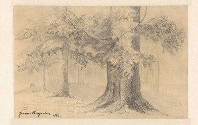 Landschap met bomen door Jeanne Marie Heynsius (signed by artist)