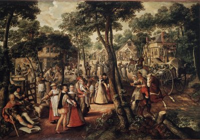 Viering op het platteland door Joachim Beuckelaer or Bueckelaer