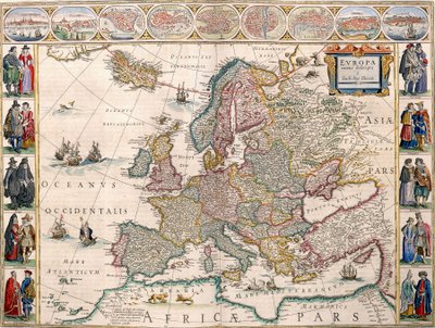 Kaart van Europa uit de Blaeu Atlas door Joan Blaeu