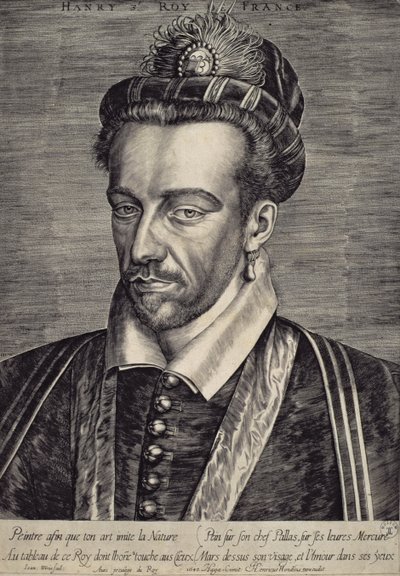 Henri III Valois (1551-89) door Johan Wierix