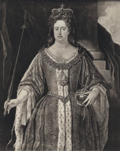 Koningin Anne (litho) door Johann (after) Closterman