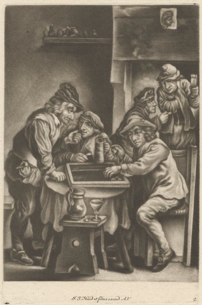 Mannen die Backgammon Spelen door Johann Jacobus Haid