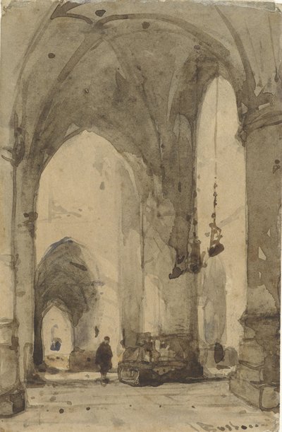 Interieur van de Sint Bavokerk in Haarlem door Johannes Bosboom