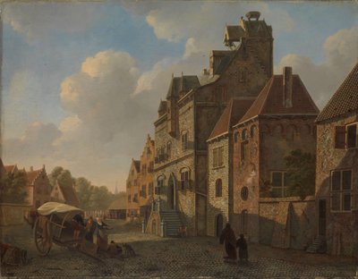 Gezicht op Dordrecht door Johannes Schoenmakers