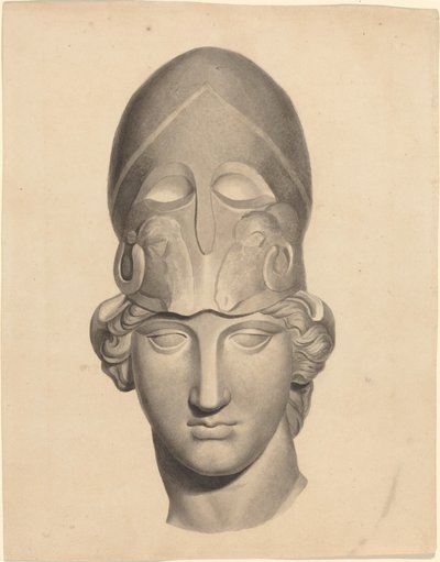 Antiek Hoofd met een Helm door John Flaxman