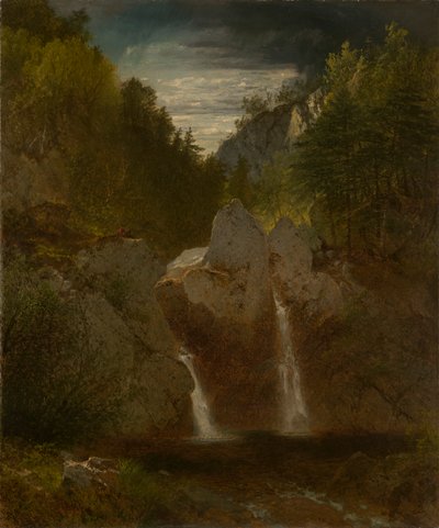 Rotsachtige poel, Bash-Bish Falls door John Frederick Kensett