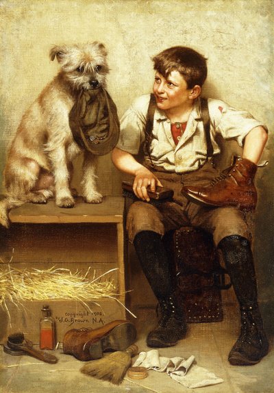 Schoenpoetser, 1902 door John George Brown