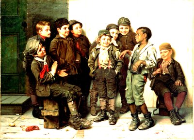 De straatdans, 1883 door John George Brown