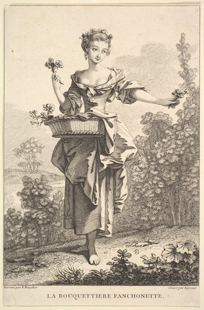 Het bloemenmeisje Fanchonette, 1741-63 door John Ingram