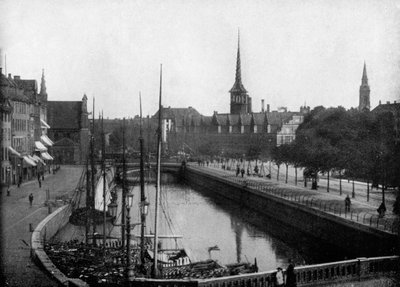 Straatscène in Kopenhagen, Denemarken door John L. Stoddard