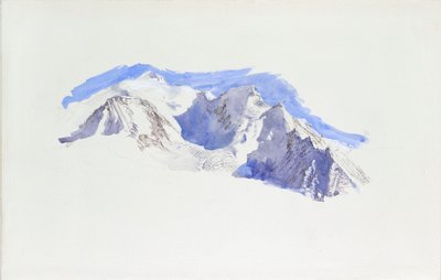 Mont Blanc vanuit Saint-Martin-sur-Arve, oktober 1874 door John Ruskin