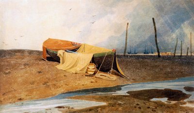 Een boot op het strand door John Sell Cotman