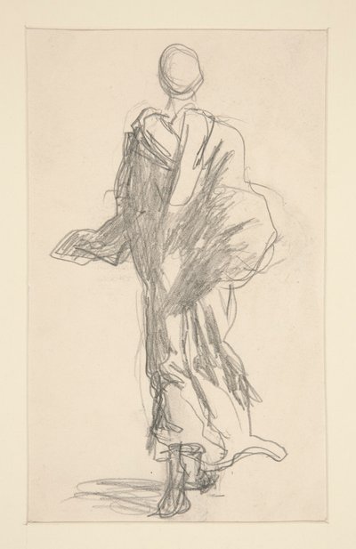 Achteraanzicht van een gedrapeerd figuur door John Singer Sargent