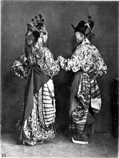 China, 2 acteurs (mannen) ca. 1870 door John Thomson