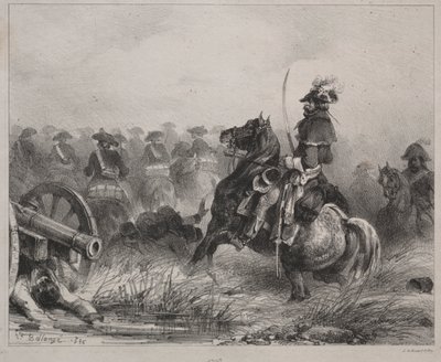 Cavaleriescène door Joseph Louis Hippolyte Bellange