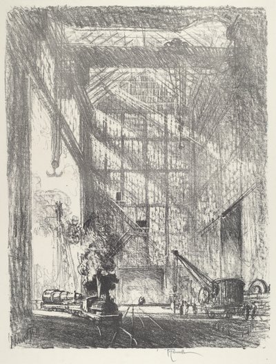 Het Binnenbrengen van het Kanon, 1916 door Joseph Pennell