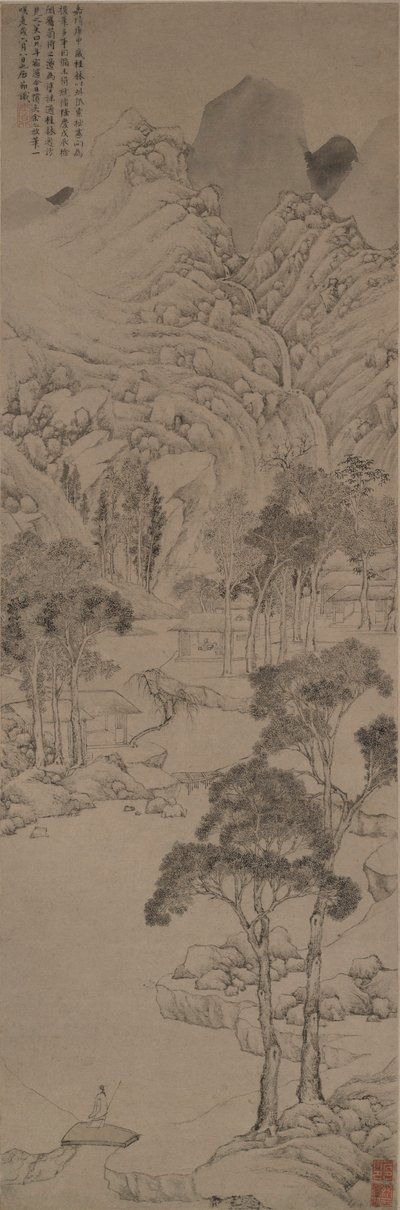 Landschap in de stijl van Wen Zhengming door Ju Jie