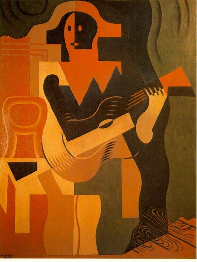 Harlekijn met gitaar door Juan Gris