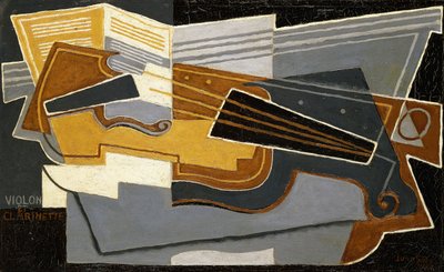 Viool en klarinet door Juan Gris