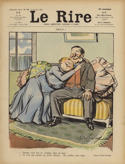 Liefde! Illustratie voor Le Rire door Jules Abel Faivre