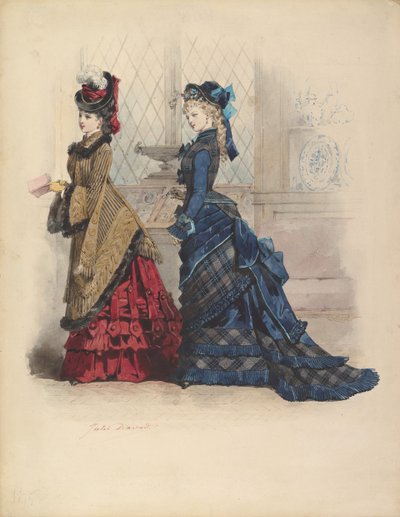 Twee vrouwen in dagjurken, 1875 door Jules David