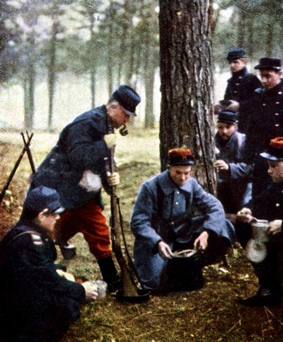 Franse soldaten, Marne, september 1914 door Jules Gervais Courtellemont