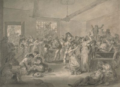 Zeelieden die feestvieren en horloges bakken door Julius Caesar Ibbetson