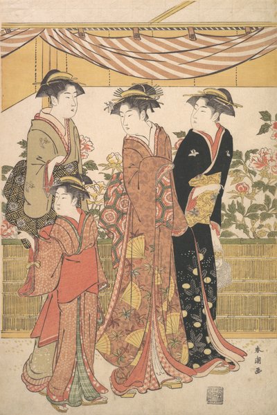 De Botan Show, ca. 1790 door Katsukawa Shuncho