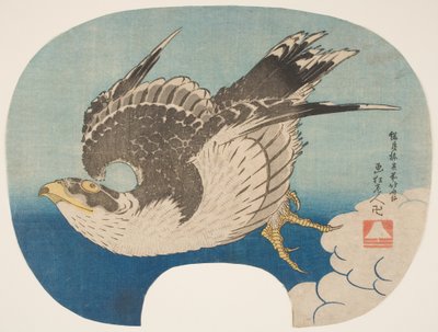 Een Havik in Vlucht, ca. 1840 door Katsushika Hokusai