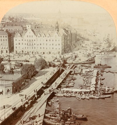 Haven, Stockholm, Zweden, 1901 door Keystone View Company