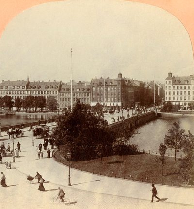 Queen Louise-brug, Kopenhagen, Denemarken, 1901 door Keystone View Company