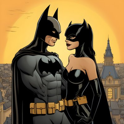 Batman en Catwoman door Kurt Heppke