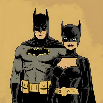 Batman en Catwoman door Kurt Heppke