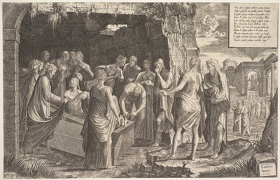 Opwekking van Lazarus, 1544 door Lambert Suavius