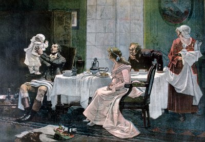 De lunch van Camille Desmoulins, 1892 door Leopold Flameng