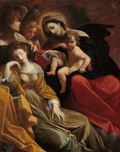 De Droom van Sint Catharina van Alexandrië door Lodovico Carracci