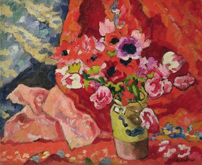 Vaas met bloemen door Louis Valtat