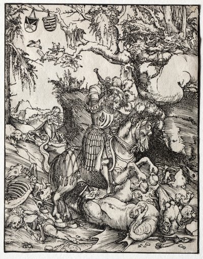 Sint Joris doodt de draak door Lucas Cranach