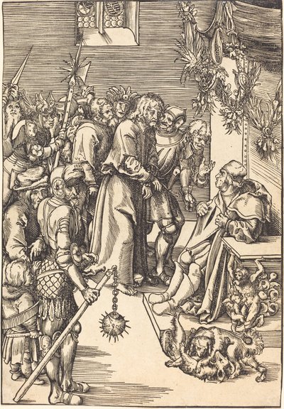 Christus voor Kajafas door Lucas Cranach the Elder