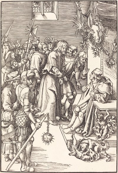 Christus voor Kajafas door Lucas Cranach the Elder