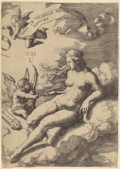 Venus en Cupido door Lucas van Leyden