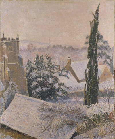 East Knoyle Kerk: Sneeuw door Lucien Pissarro