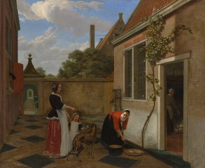 Scène in een binnenplaats, vroege jaren 1660 door Ludolf de Jongh