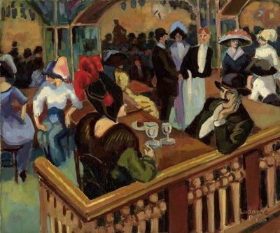 Café Parisien (Bal Tabarin) door Ludovic Rodolphe Pissarro