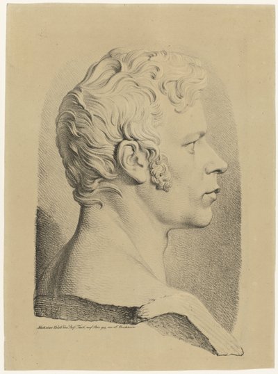 Portretbuste van Karl Friedrich Schinkel door Ludwig Buchhorn