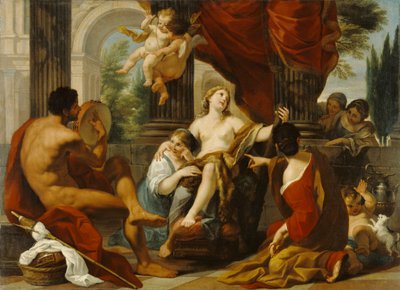 Hercules en Omphale, ca. 1700-10 door Luigi Garzi