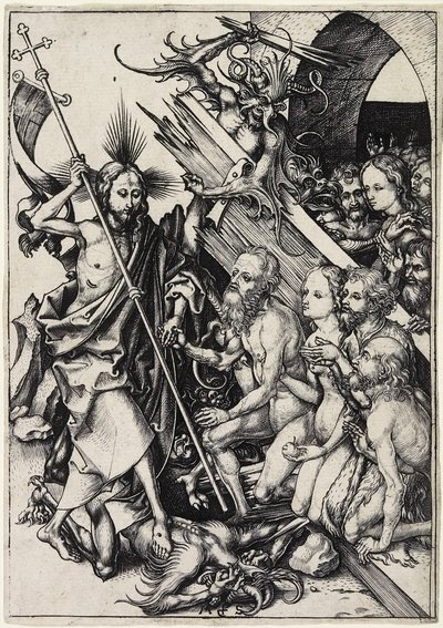 Christus in het voorgeborchte, ca. 1480 door Martin Schongauer