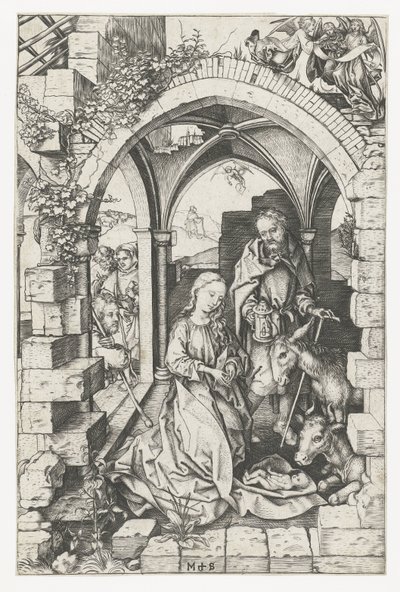 De geboorte van Christus door Martin Schongauer